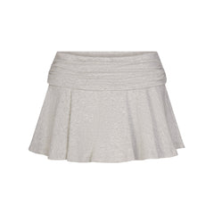 COTTON JERSEY FOLDOVER MINI SKORT | LIGHT HEATHER GREY