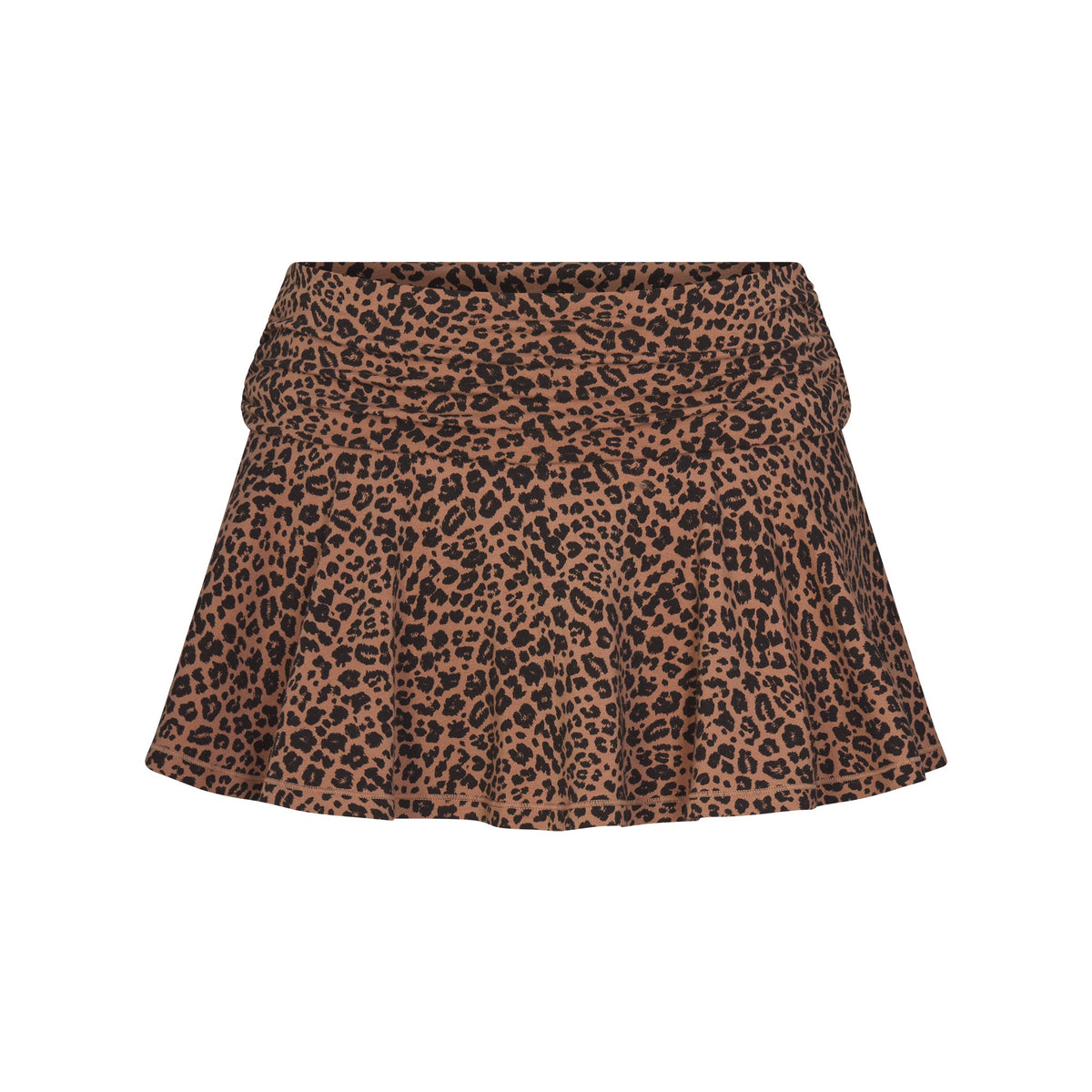 COTTON JERSEY FOLDOVER MINI SKORT | SIENNA NATURAL LEOPARD