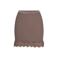 RIB KNIT LACE MINI SKIRT | AMETHYST