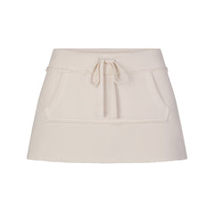 DRAPEY FRENCH TERRY MINI SKIRT | BUFF