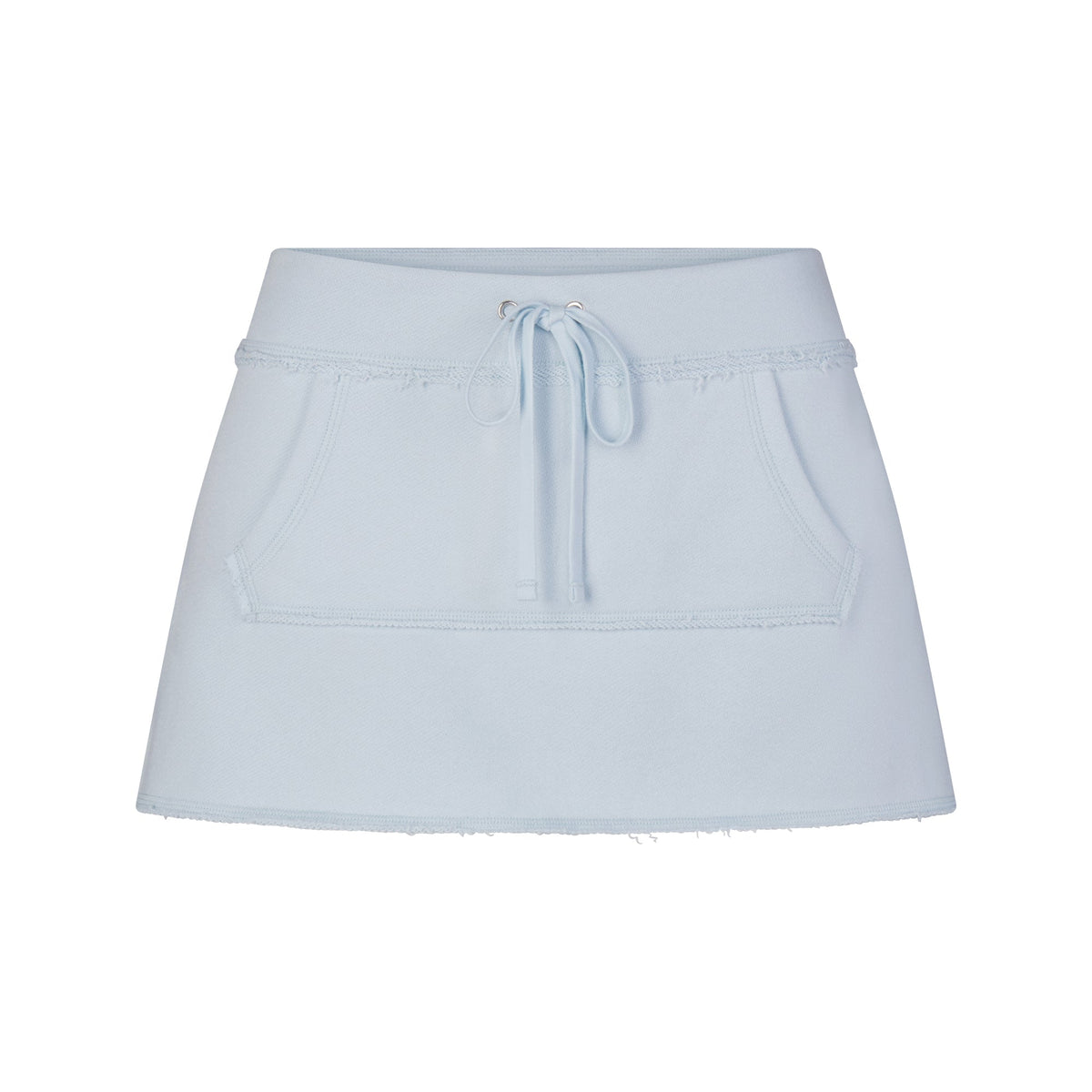 DRAPEY FRENCH TERRY MINI SKIRT | POWDER BLUE