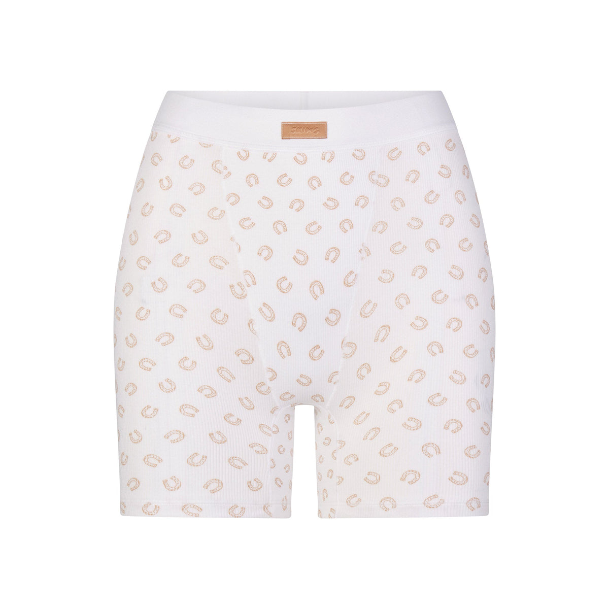 COTTON RIB BOXER | OCHRE HORSESHOE PRINT
