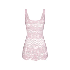 SWIM COVER-UPS CROCHET MINI TANK DRESS | CHERRY BLOSSOM