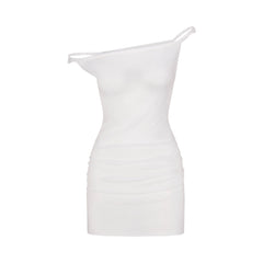 SWIM COVER-UPS COTTON OFF THE SHOULDER MINI DRESS | SNOW