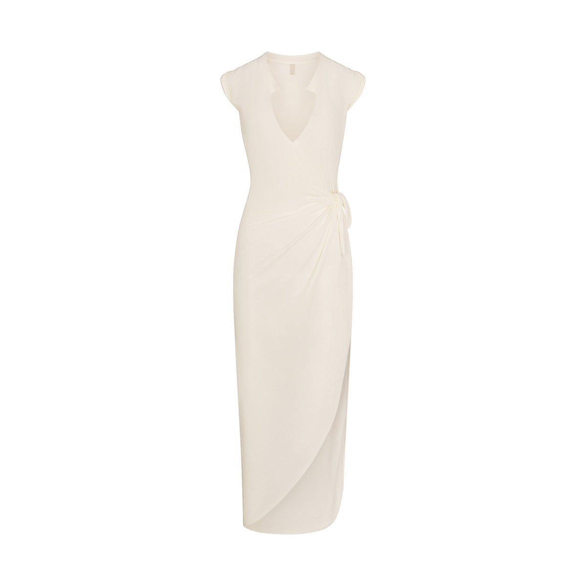 SWIM COVER-UPS COTTON TIE DRESS | EGRET