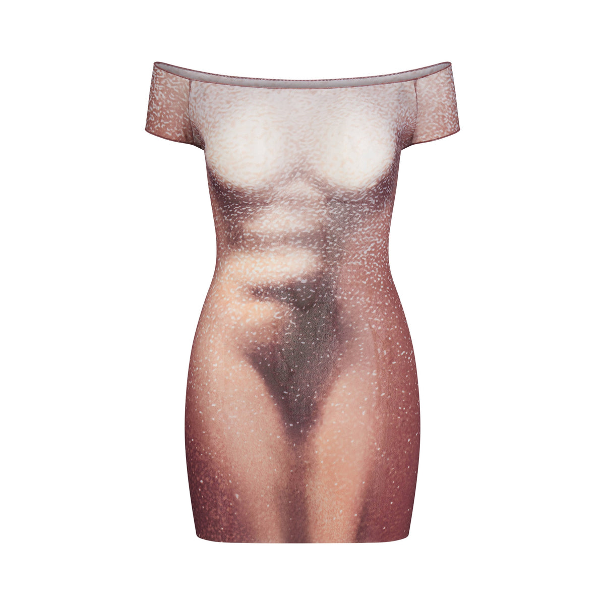 MESH COVER-UPS MINI DRESS | HENNA FK BODY PRINT