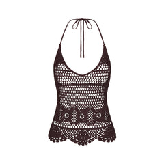 SWIM COVER-UPS CROCHET HALTER CAMI TOP | PHOENIX