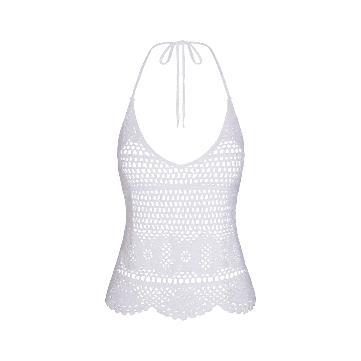SWIM COVER-UPS CROCHET HALTER CAMI TOP | SNOW