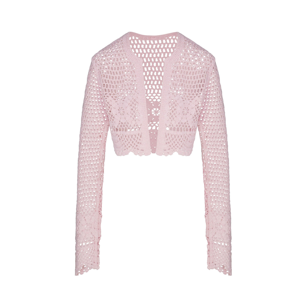 SWIM COVER-UPS CROCHET CROPPED CARDIGAN | CHERRY BLOSSOM