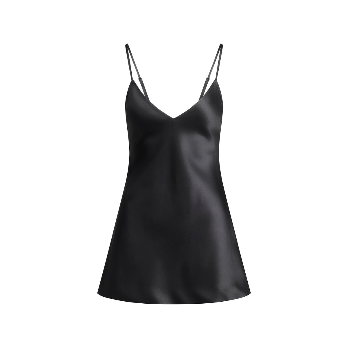 HEAVYWEIGHT SATIN CAMI MINI DRESS | ONYX