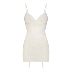 LACE SHAPEWEAR MINI SLIP DRESS | IVORY