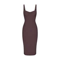 SKIMS BODY MIDI DRESS | RAISIN