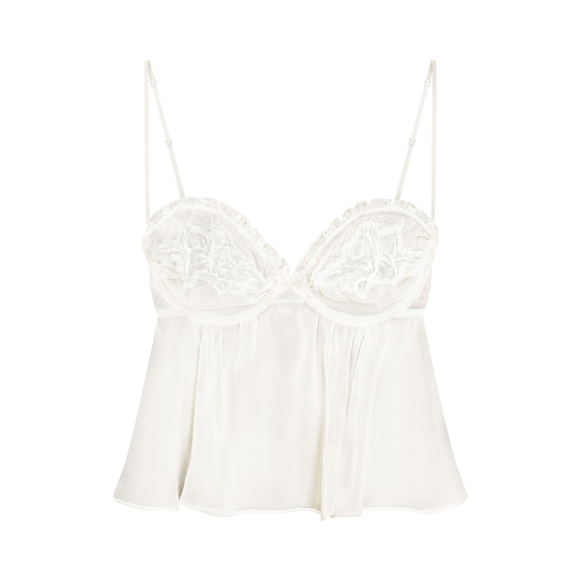 SKIMS ROMANCE BABYDOLL TOP AND STRING THONG SET | IVORY