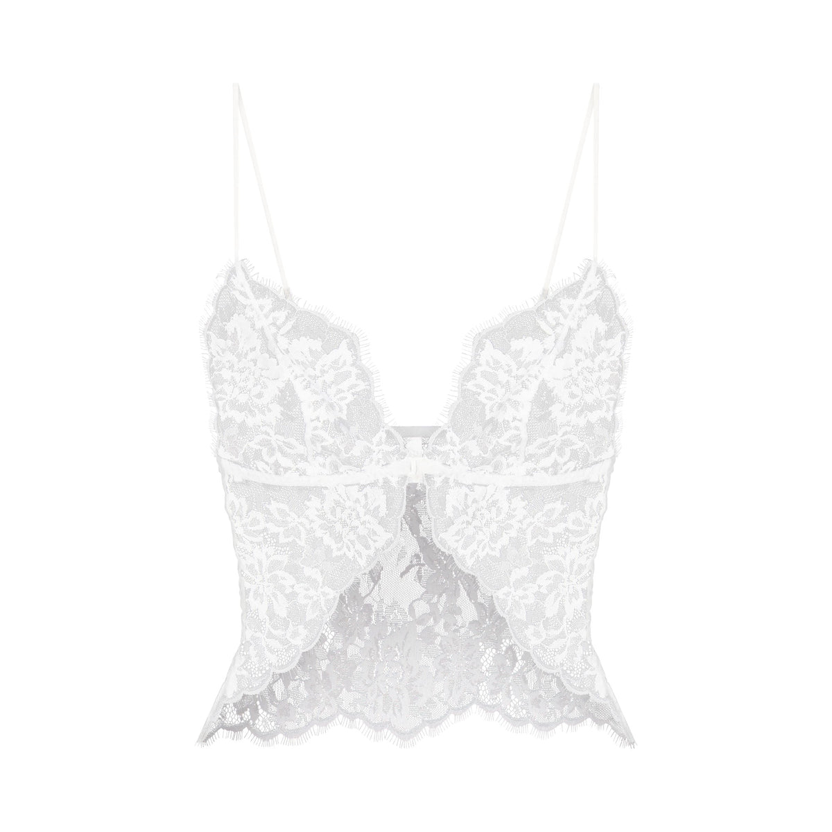 SKIMS LACE CAMI AND SHORT SET | SNOW