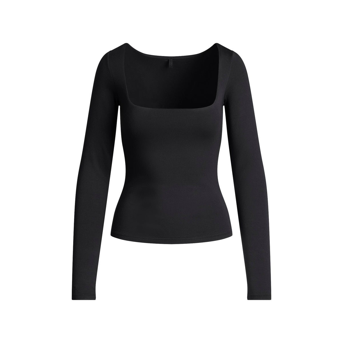 SMOOTH LAYERS SQUARE NECK TOP | OBSIDIAN