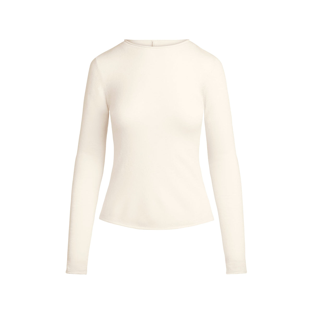 FEATHERWEIGHT CASHMERE LONG SLEEVE TOP | EGRET