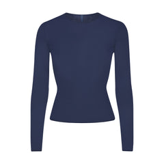 FEATHERWEIGHT CASHMERE LONG SLEEVE TOP | INDIGO