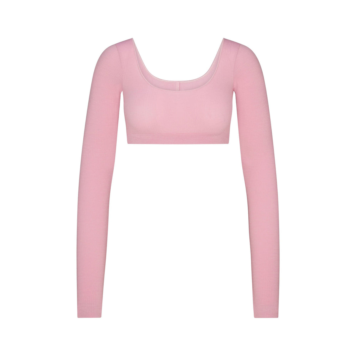 WOOL RIB LONG SLEEVE SUPER CROPPED TOP | HALITE