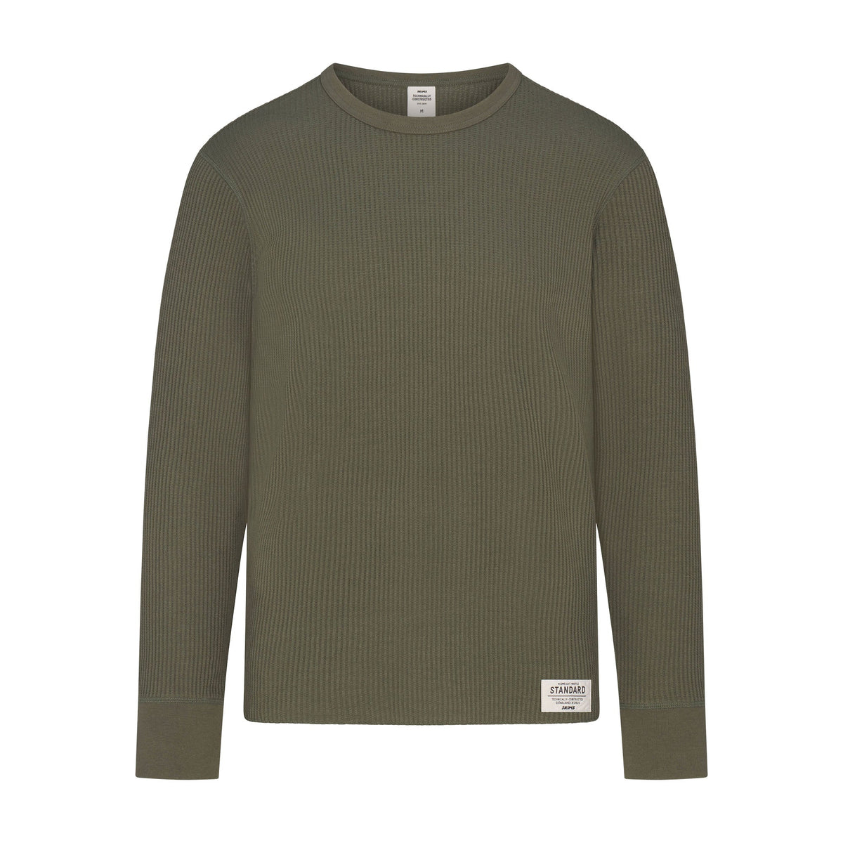 WAFFLE MENS LONG SLEEVE TOP | MILITARY GREEN