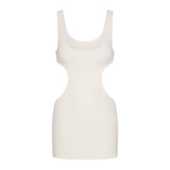 COTTON JERSEY CUT OUT MINI DRESS | MARBLE