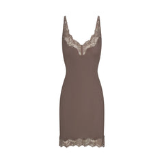 RIB KNIT LACE MINI DRESS | AMETHYST