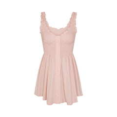 POPLIN APPAREL MINI SMOCKED DRESS | DUSTY PINK