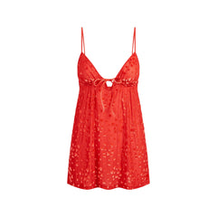SHEER VELVET MINI DRESS | RUBY