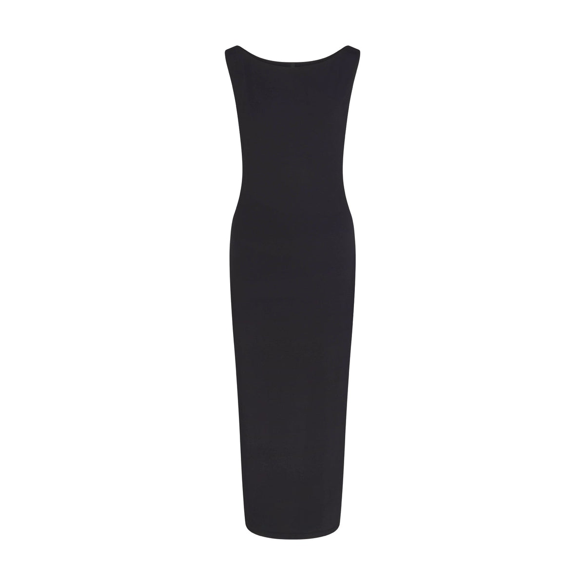 SMOOTH LAYERS CUT OUT LONG DRESS | OBSIDIAN