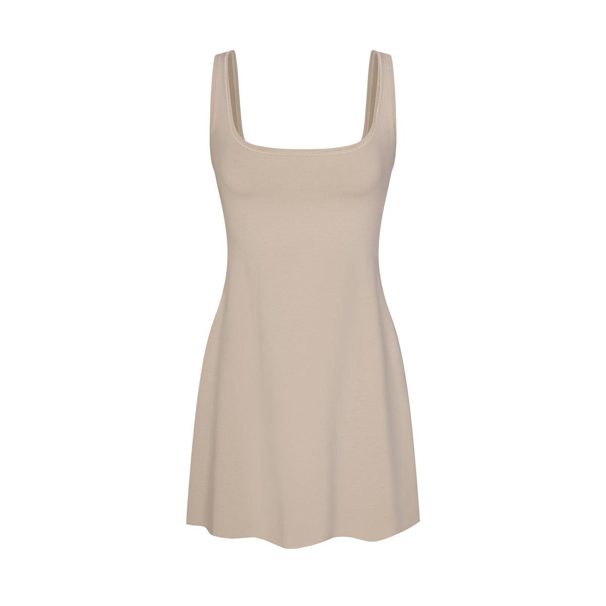 COTTON JERSEY MINI DRESS | STONE