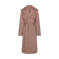 BOYFRIEND FLEECE OVERSIZED TRENCH COAT | UMBER
