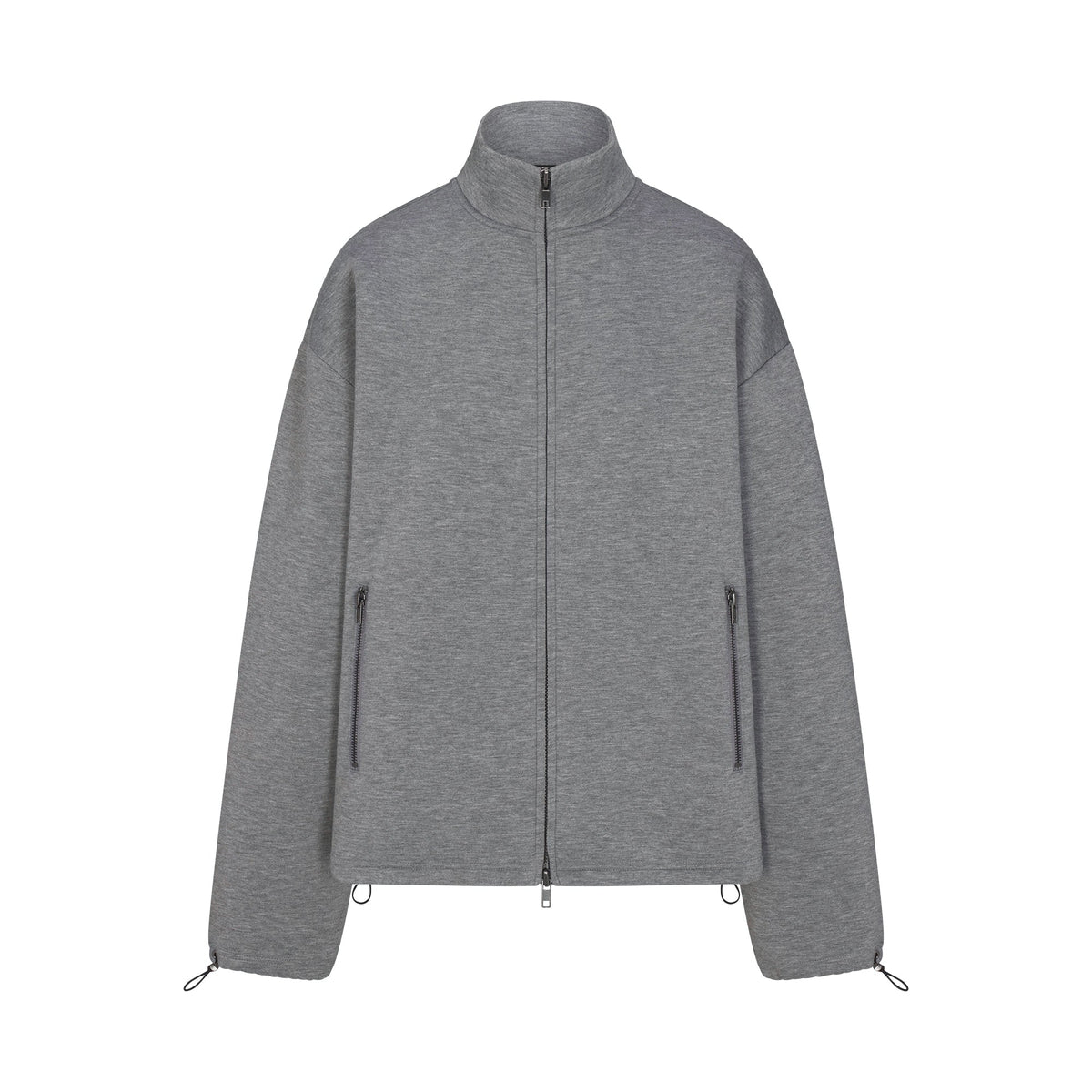 NEOPRENE OUTERWEAR OVERSIZED MOCK NECK JACKET | DARK HEATHER GREY