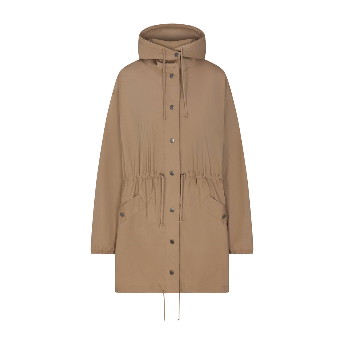 WOVEN COTTON OVERSIZED ANORAK | DESERT