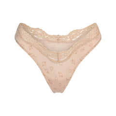 FITS EVERYBODY LACE DIPPED THONG | MICA SKETCHED HEARTS