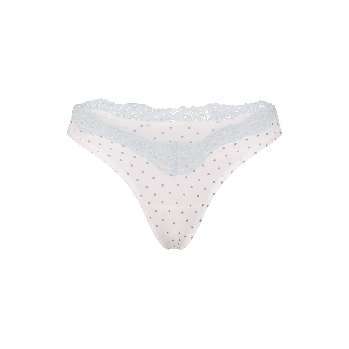 FITS EVERYBODY LACE DIPPED THONG | SLATE PIN DOT PRINT