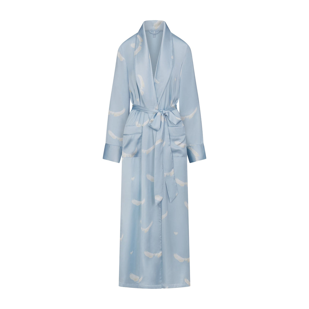 WOVEN SHINE LONG ROBE | AERO WING HEARTS PRINT
