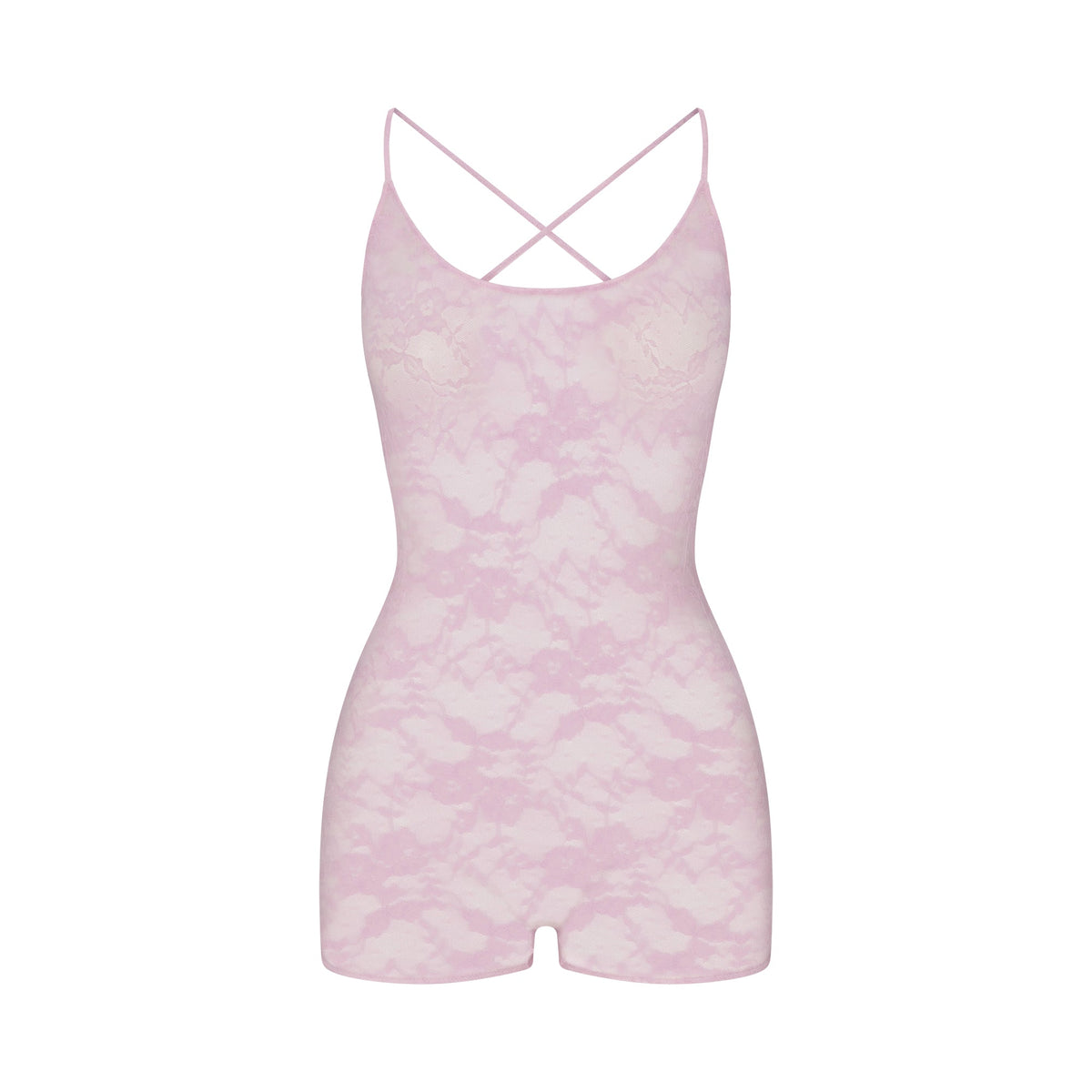 STRETCH LACE LOW BACK ONESIE | BABY PINK