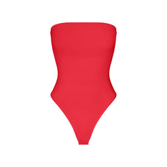 SMOOTH LAYERS STRAPLESS BODYSUIT | CARMINE