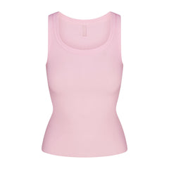 COTTON RIB SCOOP NECK TANK | CHERRY BLOSSOM