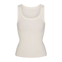 COTTON RIB SCOOP NECK TANK | MARBLE