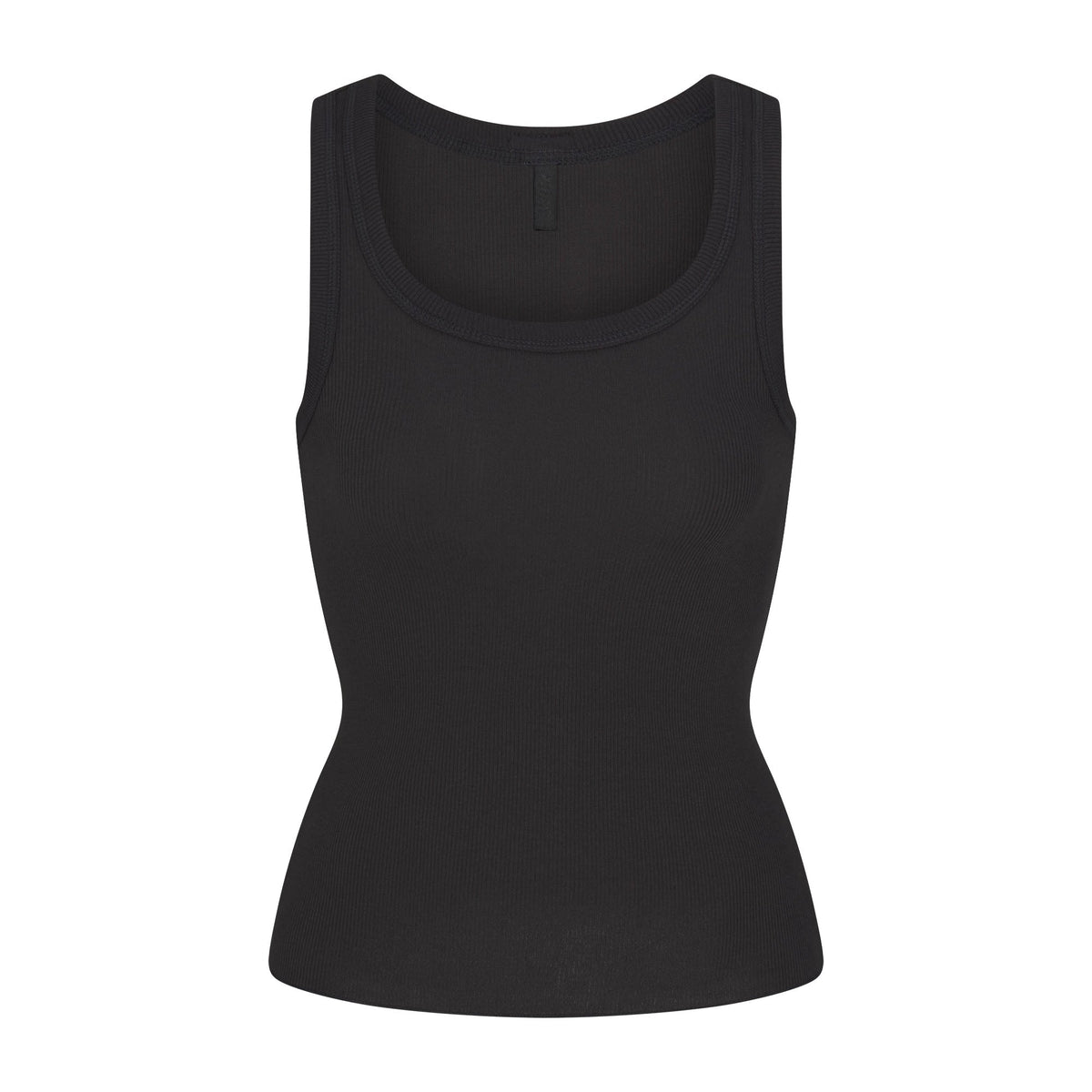 COTTON RIB SCOOP NECK TANK | SOOT