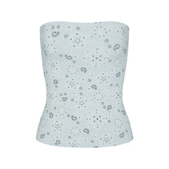 COTTON JERSEY TUBE TOP | POWDER BLUE BANDANA