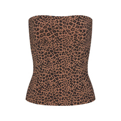 COTTON JERSEY TUBE TOP | SIENNA NATURAL LEOPARD
