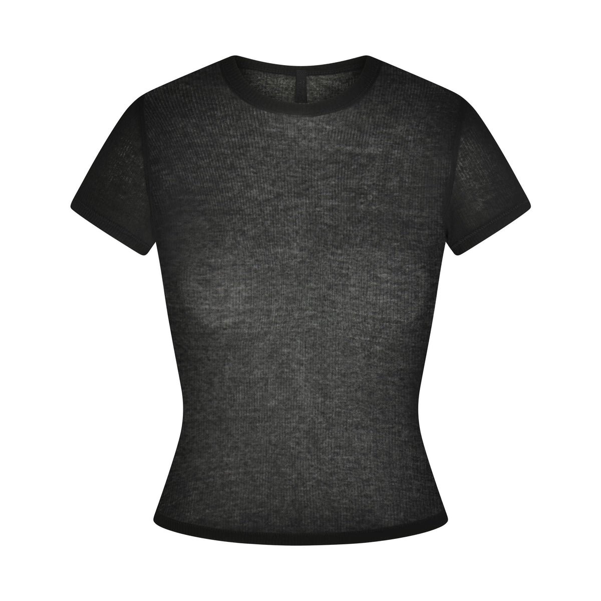 SHEER RIB T-SHIRT | SOOT