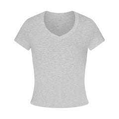 WORN IN JERSEY BABY V NECK TEE | LIGHT HEATHER GREY