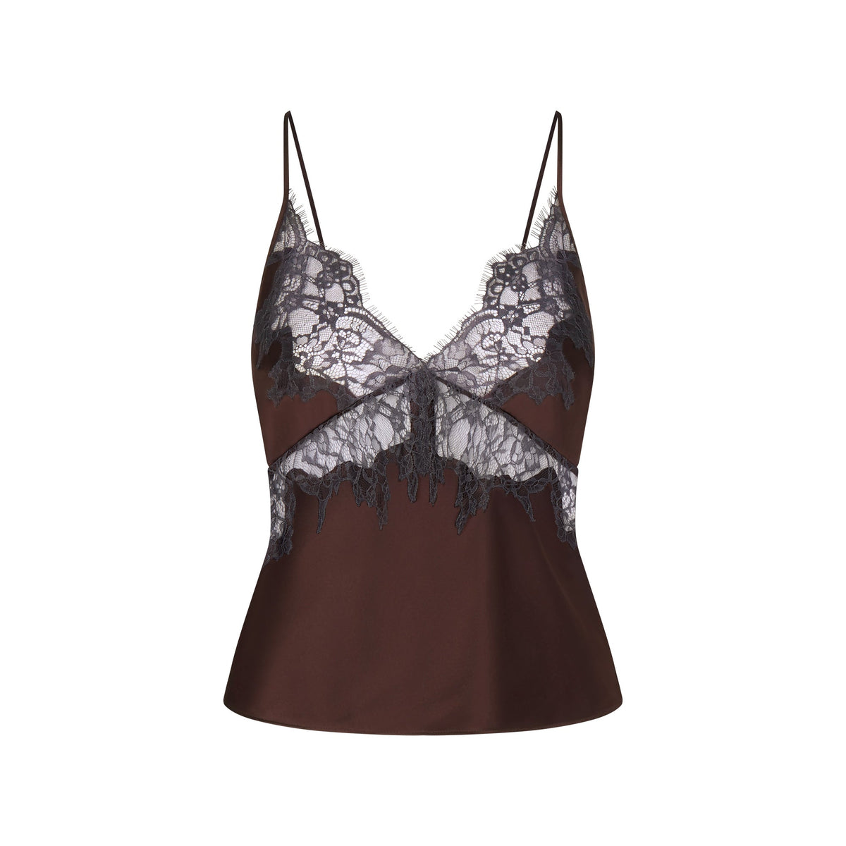SILK LACE CAMI | ESPRESSO CONTRAST