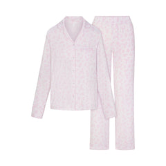 SKIMS SLEEP LONG SLEEVE BUTTON UP SET | SNOW DELICATE FLORAL PRINT