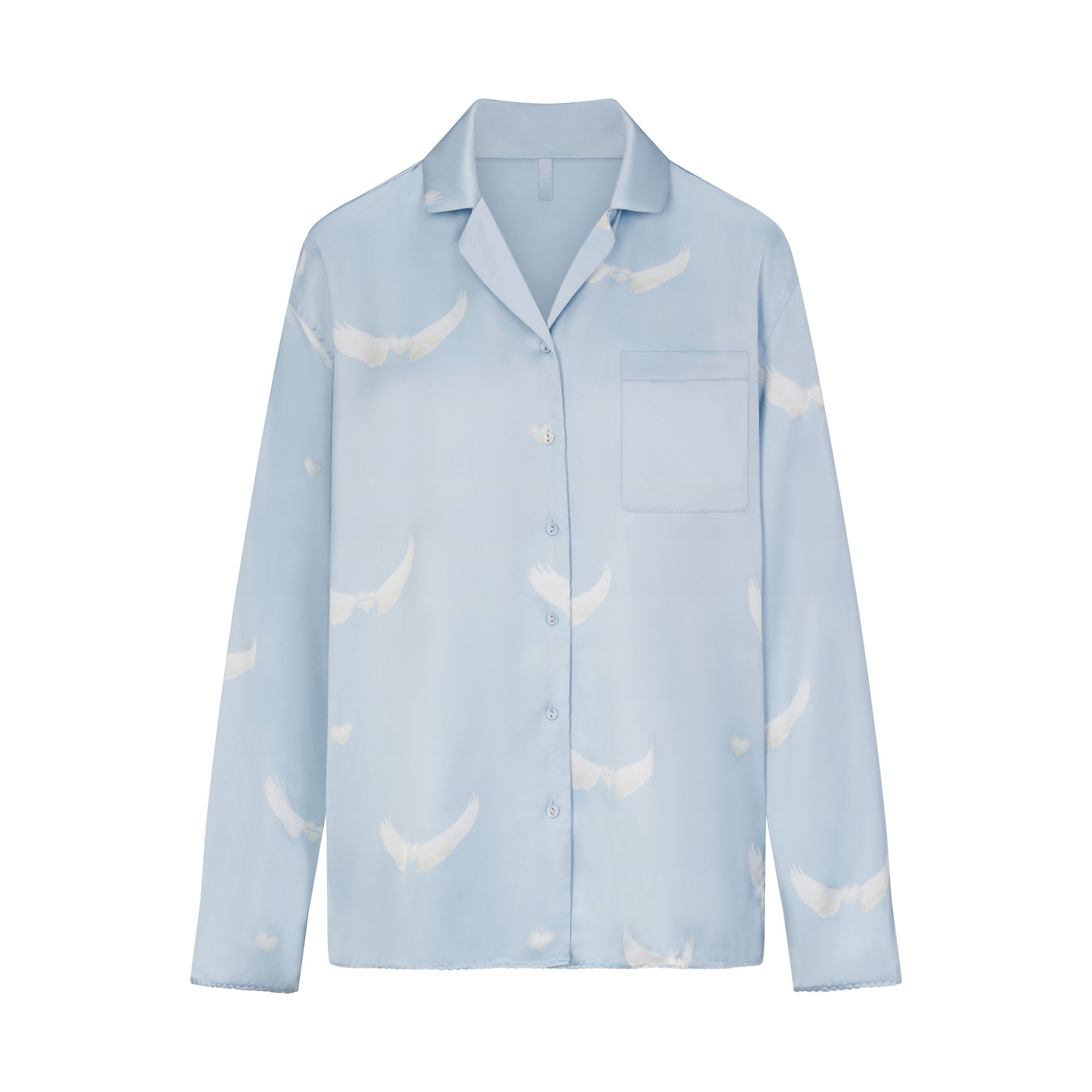 WOVEN SHINE LONG SLEEP SET | AERO WING HEARTS PRINT