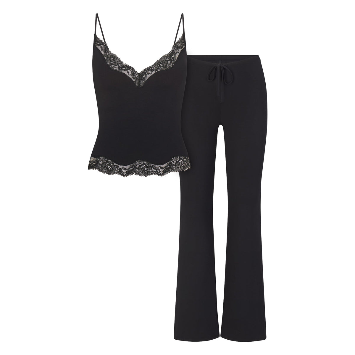 SKIMS SLEEP LACE CAMI AND PANT SET | ONYX