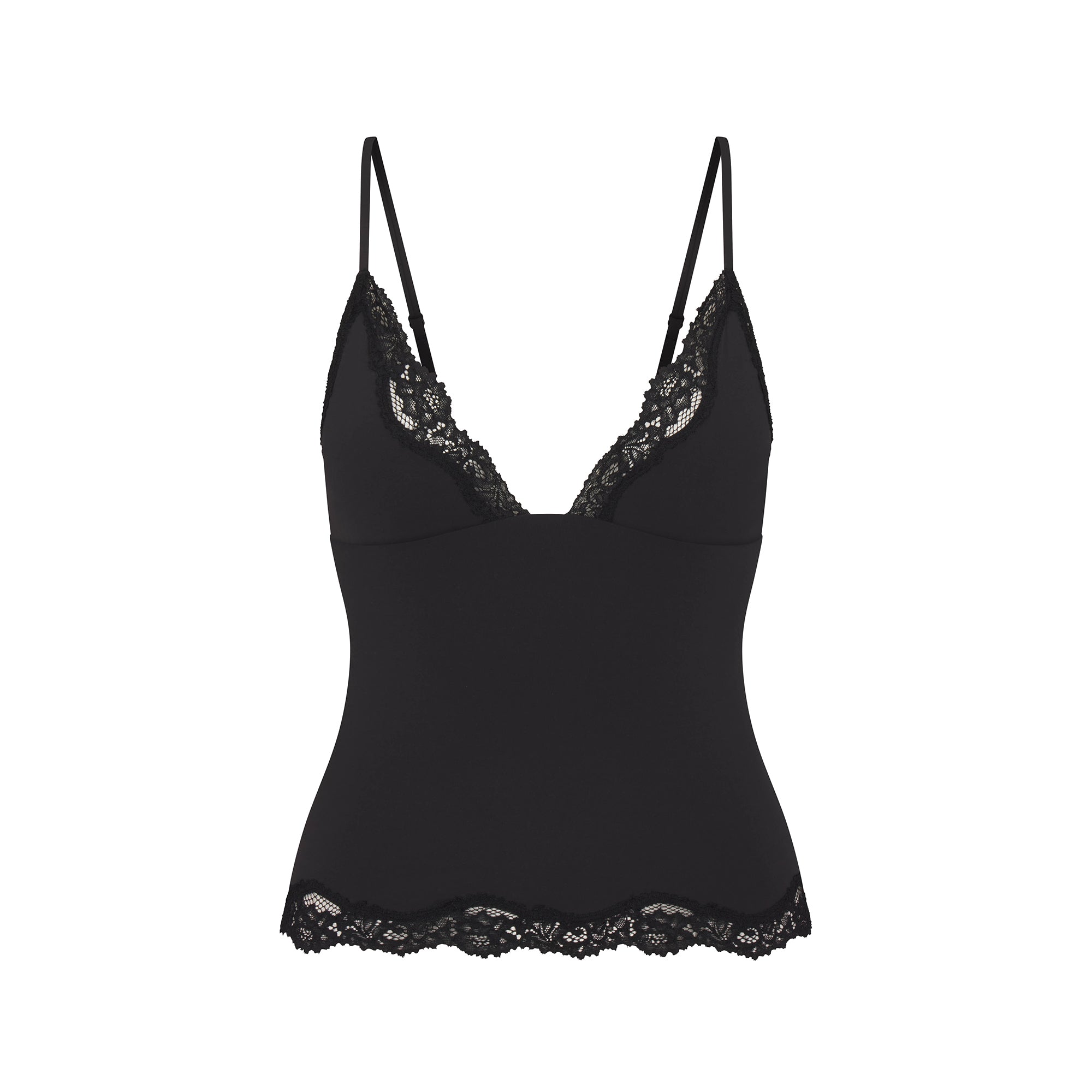 FITS EVERYBODY LACE TRIANGLE CAMI AND BOY SHORT SET | ONYX