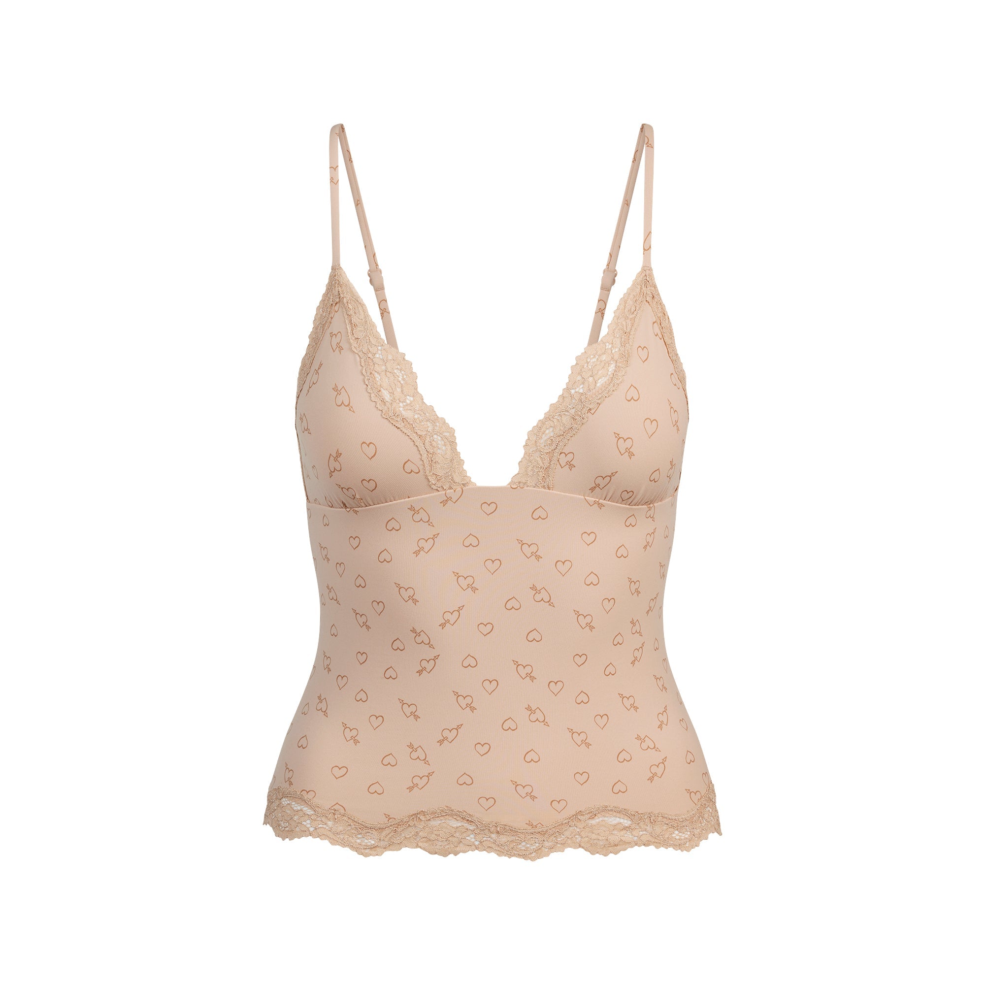FITS EVERYBODY LACE TRIANGLE CAMI AND BOY SHORT SET | MICA SKETCHED HEARTS